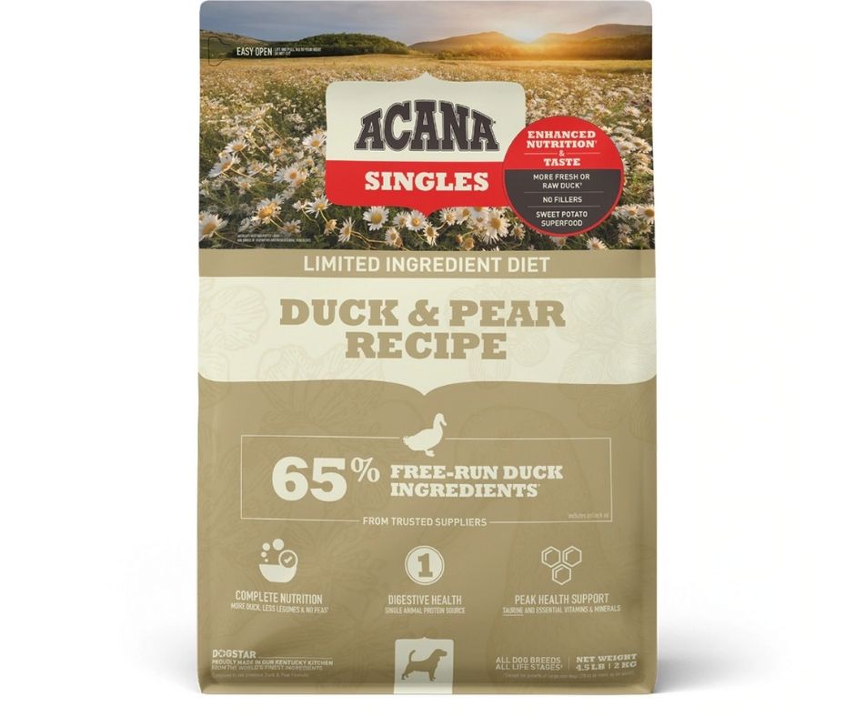 Champion Petfoods， Acana Singles - Duck and Pear Recipe Dry Dog Food