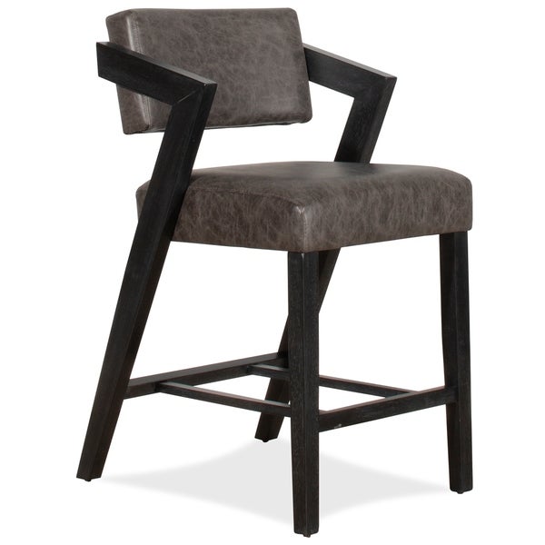 Strick and Bolton Kendrick Black-washed Fabric/ Wood Counter Stool