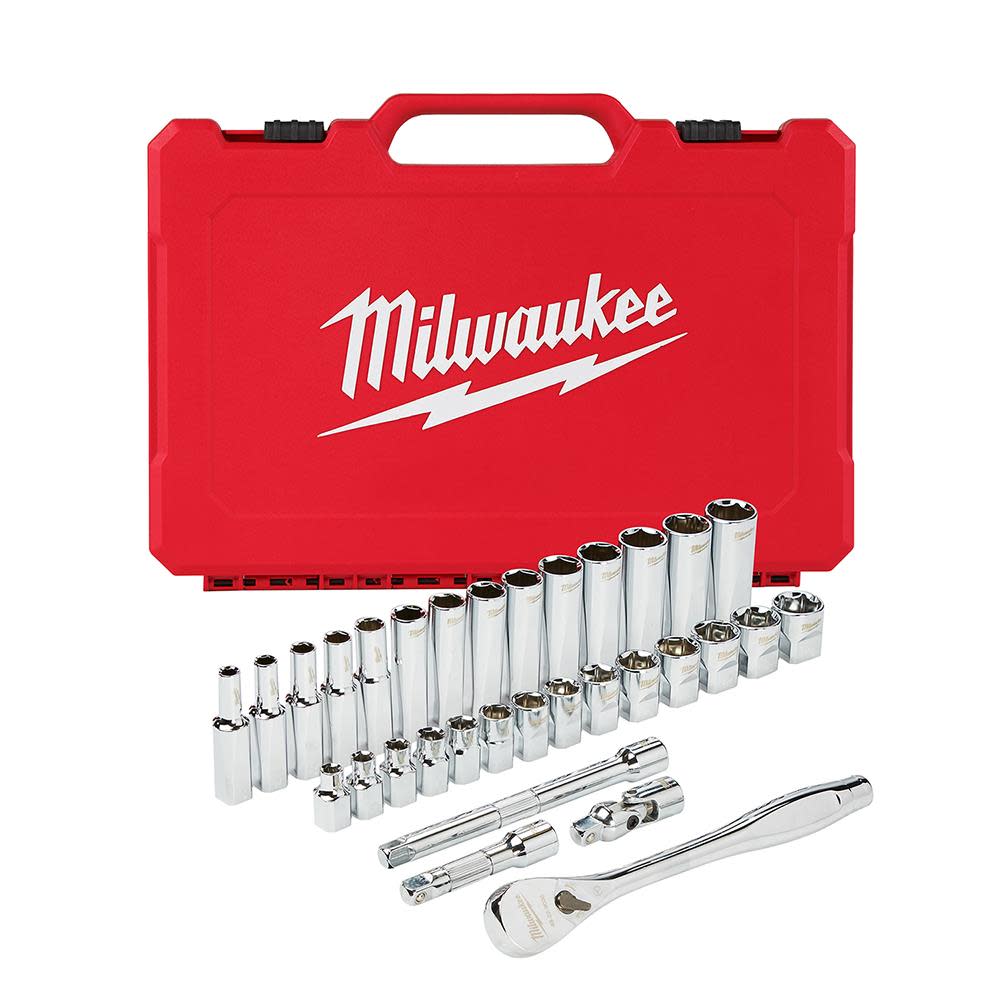 Milwaukee 3/8 in. Drive 32 pc. Ratchet and Socket Set - Metric 48-22-9508 from Milwaukee