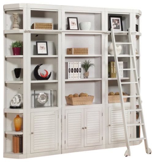 Parker House Boca 5 Piece Library and Display Wall in Cottage White   2   Bookcases   by Warehouse Direct USA  Houzz