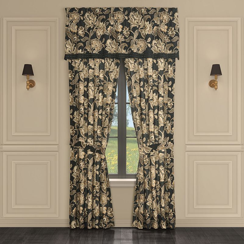 Royal Court Montecito Black 84 Set of 2 Window Curtain Panels