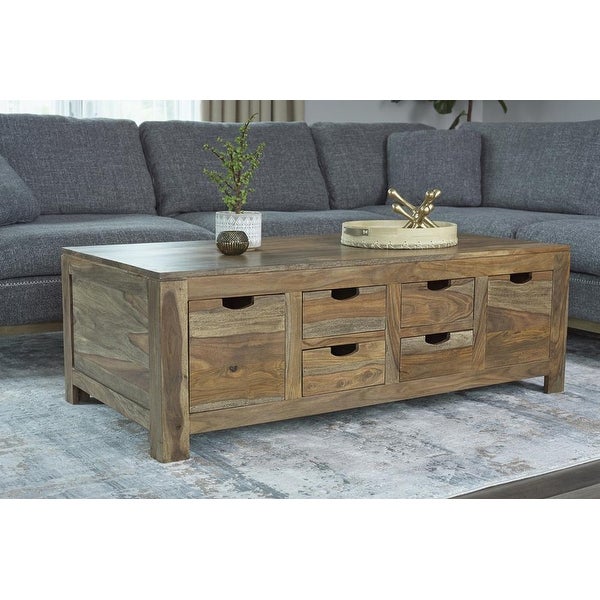 Coaster Furniture Esther Natural Sheesham 6-drawer Storage Coffee Table