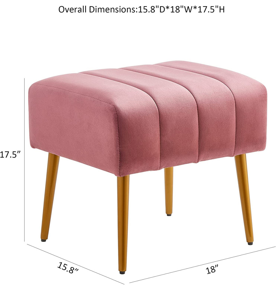 Upholstered Velvet Footrest Ottoman   Transitional   Footstools And Ottomans   by Imtinanz  LLC  Houzz