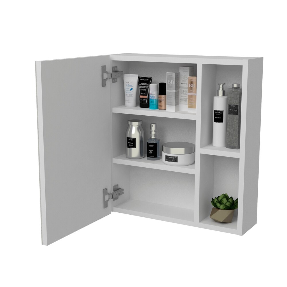 Andes Mirror Cabinet with 2 Open Shelves and 3 Interior Shelves