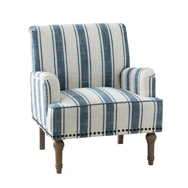 Geltrude Upholstered Farmhouse Nailheads Arm Chair with Spindle Legs by HULALA HOME