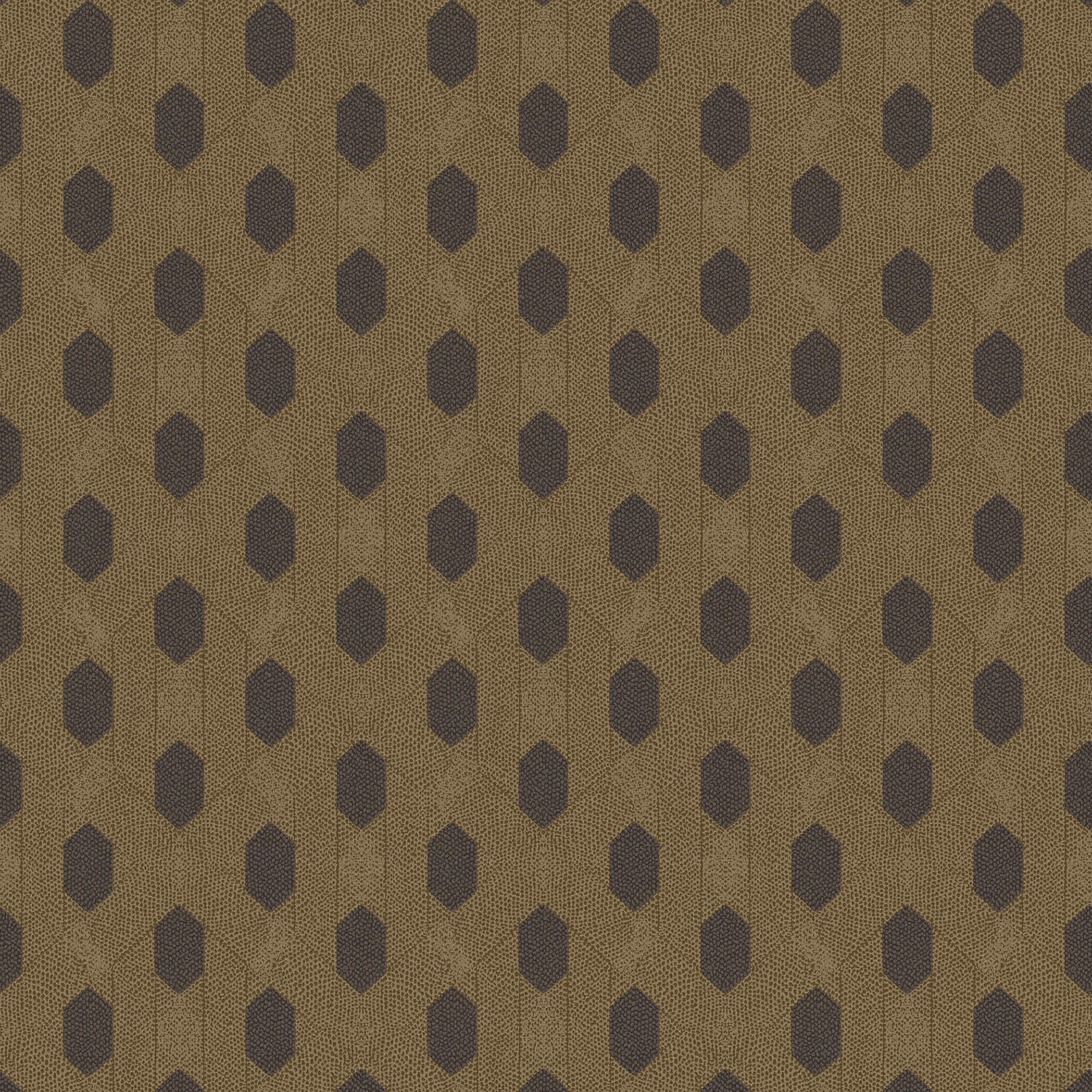 Art Deco Style Geometric Motif Wallpaper in Brown/Metallic/Black from the Absolutely Chic Collection