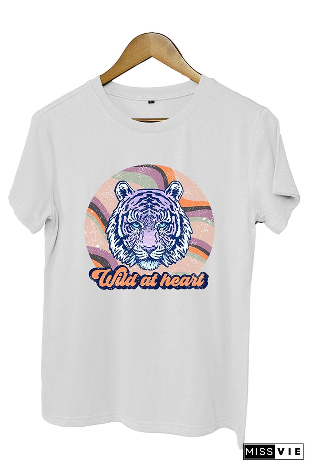 Retro Tiger Sublimation Graphic Tee Wholesale