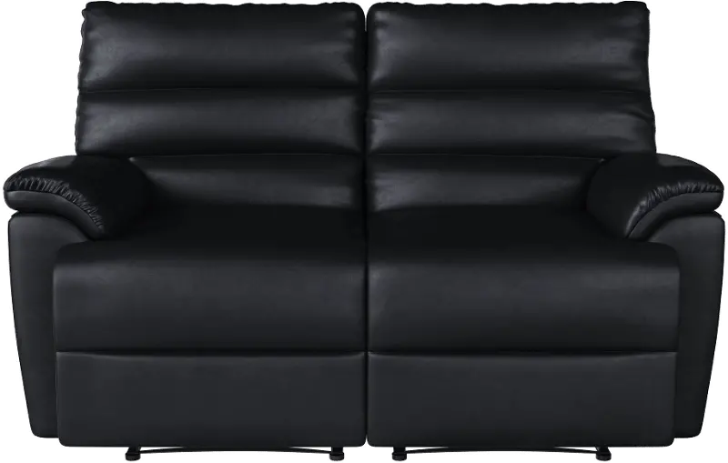 Baylor Black Push-Back Reclining Loveseat