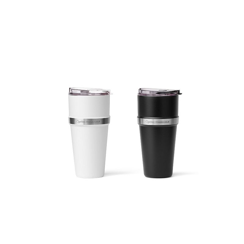 Cyetus Stainless Steel Vacuum Insulated Stackable Coffee Tumbler Cup- 2 Piece