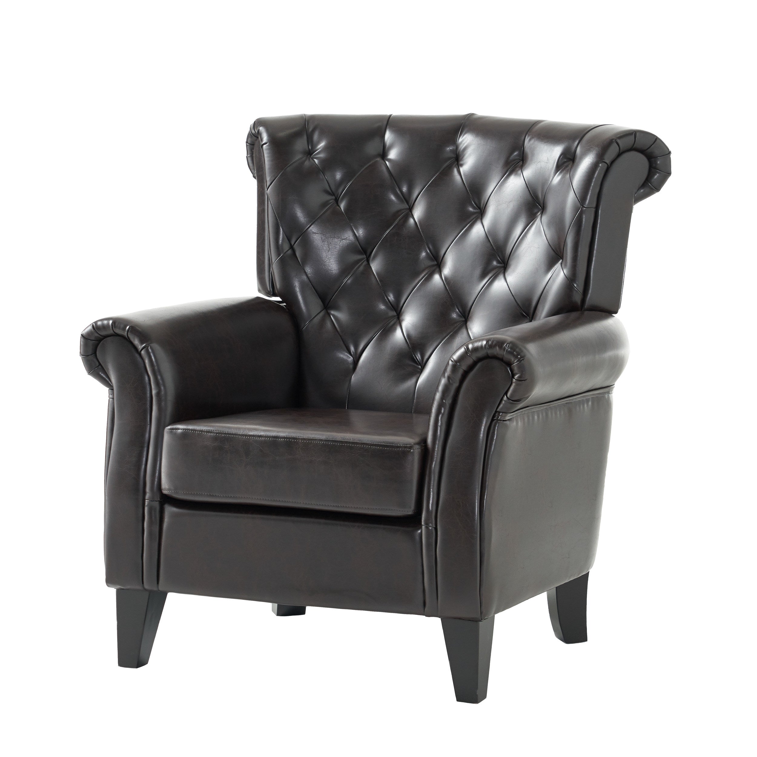 Solvang Contemporary Tufted Leather Club Chair