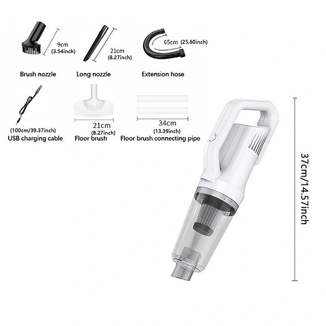 120W 12000pa Rechargeable Cordless Handheld Vacuum Cleaner - Portable LED Lighted & Perfect for Car & Home Cleaning!