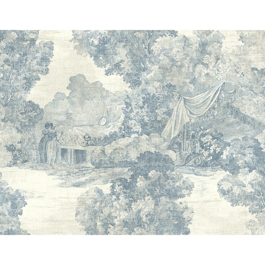 Seabrook Designs Davey Scenic Toile Unpasted Wallpaper