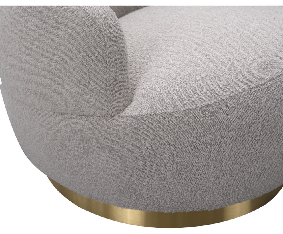 Taupe Boucl√© Swivel Chair  Liang  ampEimil Vitale   Contemporary   Armchairs And Accent Chairs   by Oroa   Distinctive Furniture  Houzz