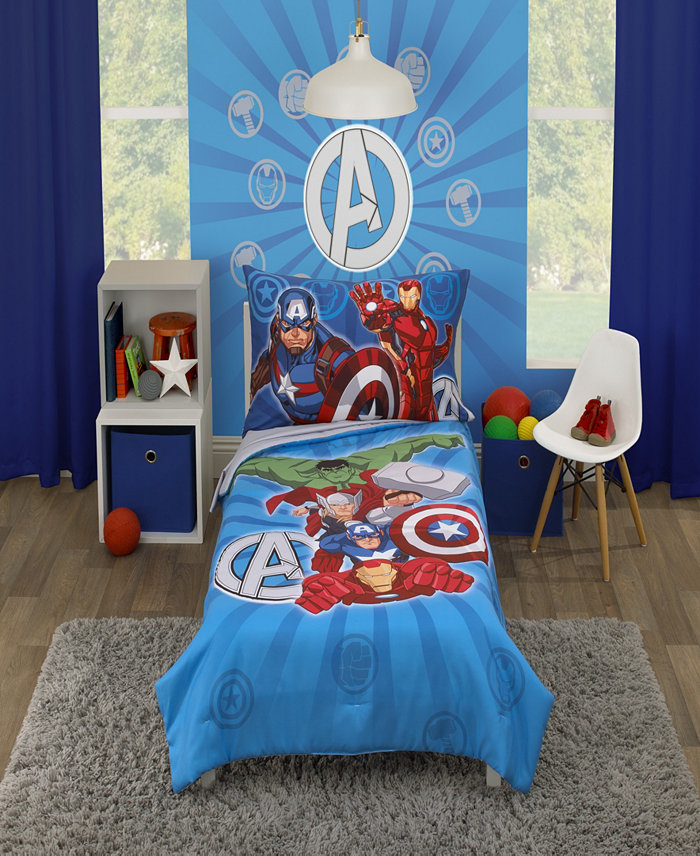 Marvel Avengers Team 4 Piece Toddler Bed Set