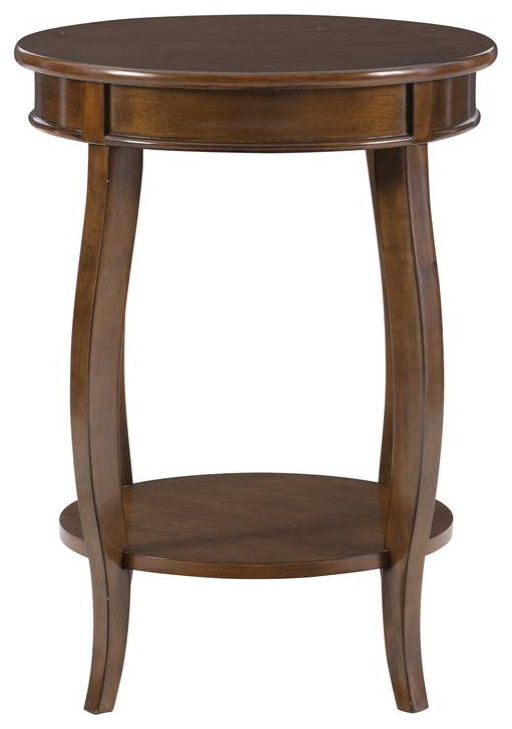 Hazelnut Round Table with shelf   Transitional   Side Tables And End Tables   by Buildcom  Houzz