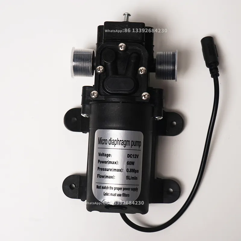 Water High Pressure DC 12V 130Psi 6L/Min Water Pump With Power Supply 60W Diaphragm Self Priming Pump