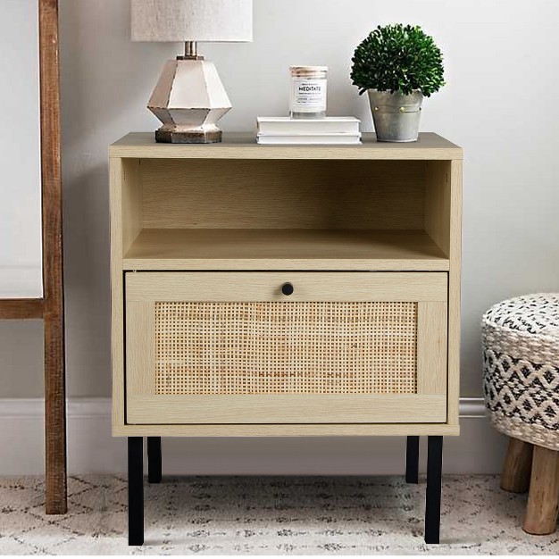 Arina Rattan End amp Side Tables With Storage And Upper Layer The Pop Maison