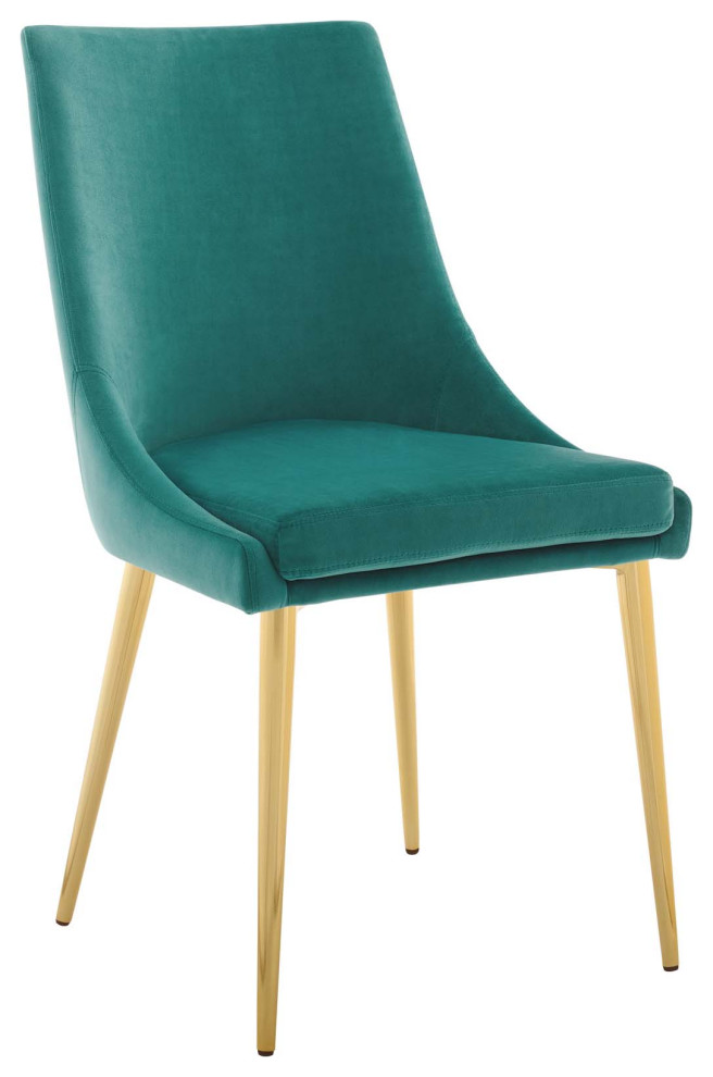 Viscount Modern Accent Performance Velvet Dining Chair   Midcentury   Dining Chairs   by Kolibri Decor  Houzz