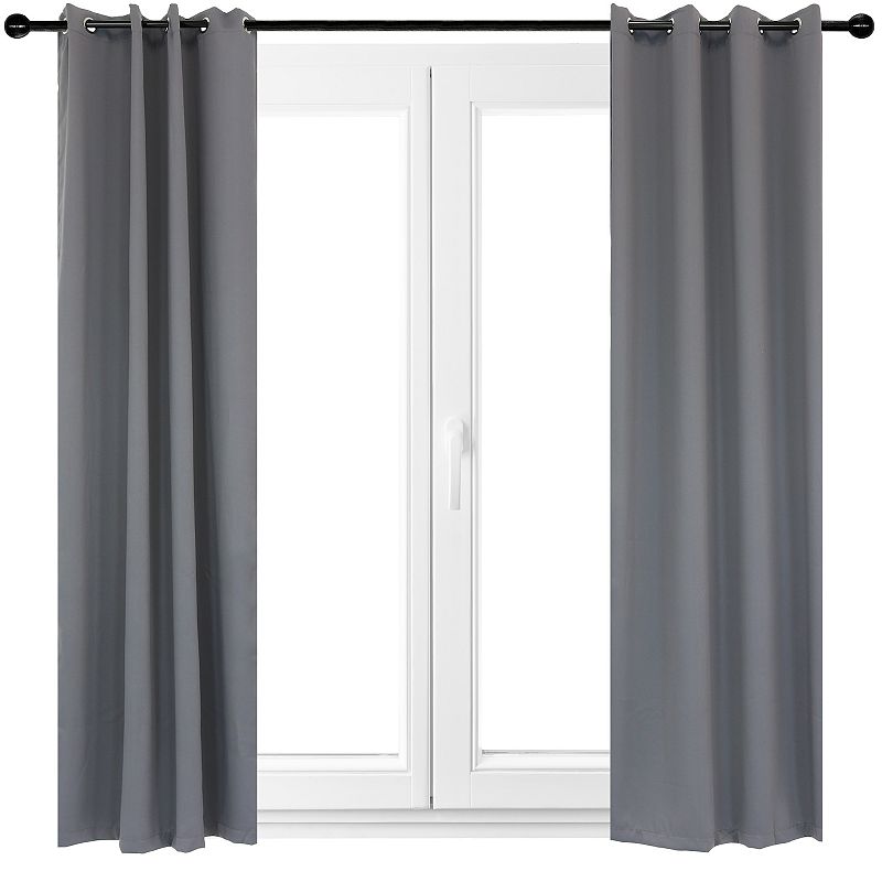 Sunnydaze Outdoor Blackout Curtain Panel - Gray - 52 in x 120 in - Set of 2