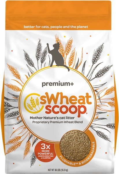 sWheat Scoop Premium+ Unscented Clumping Wheat Cat Litter