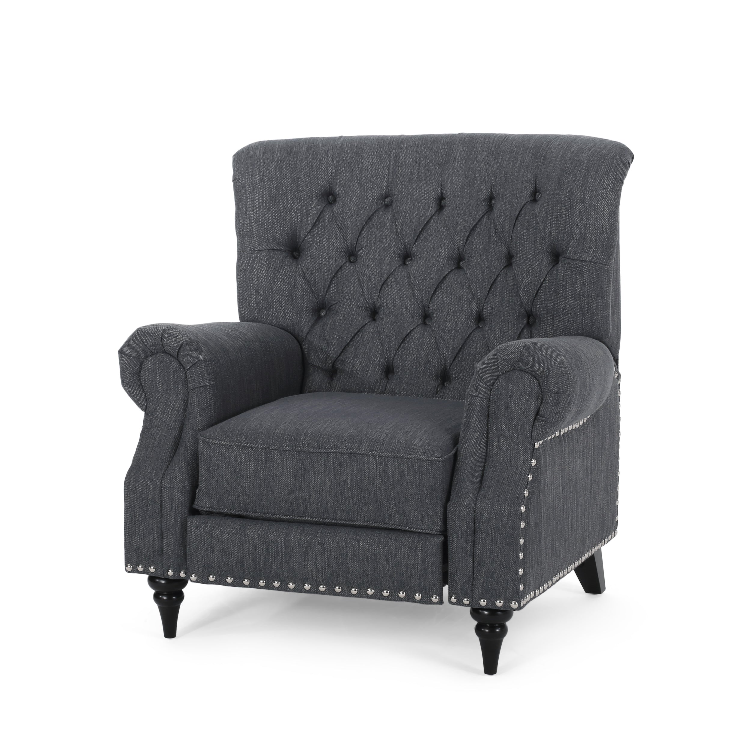 Chatau Contemporary Tufted Recliner with Nailhead Trim