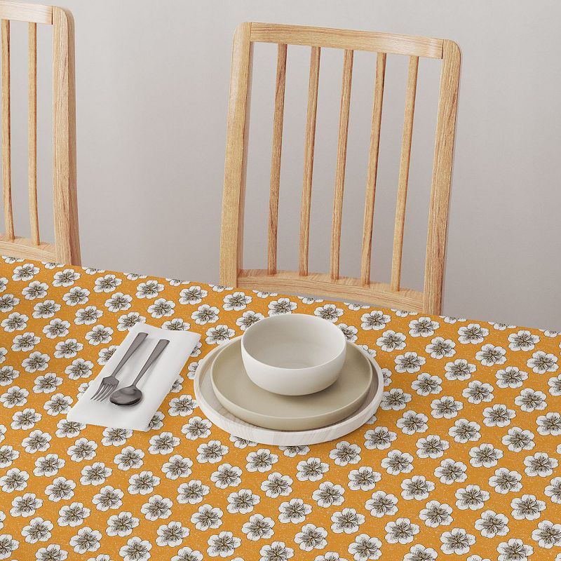 Square Tablecloth， 100% Cotton， 60x60， Apricot Flowers