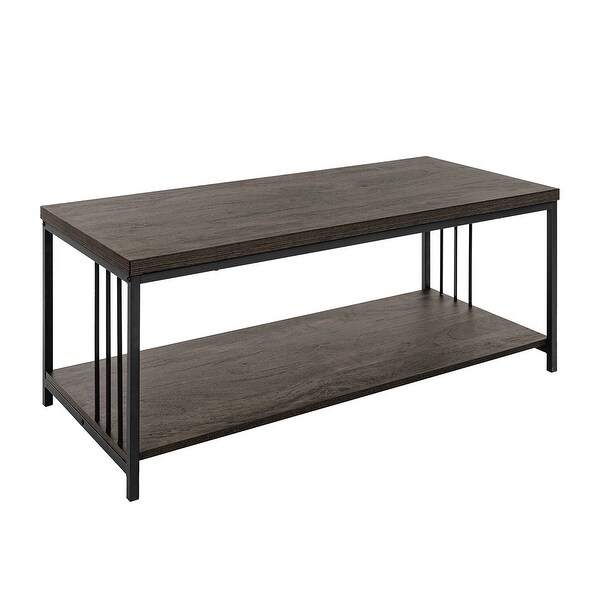 Homy Casa Industrial Dark Brown Coffee Table