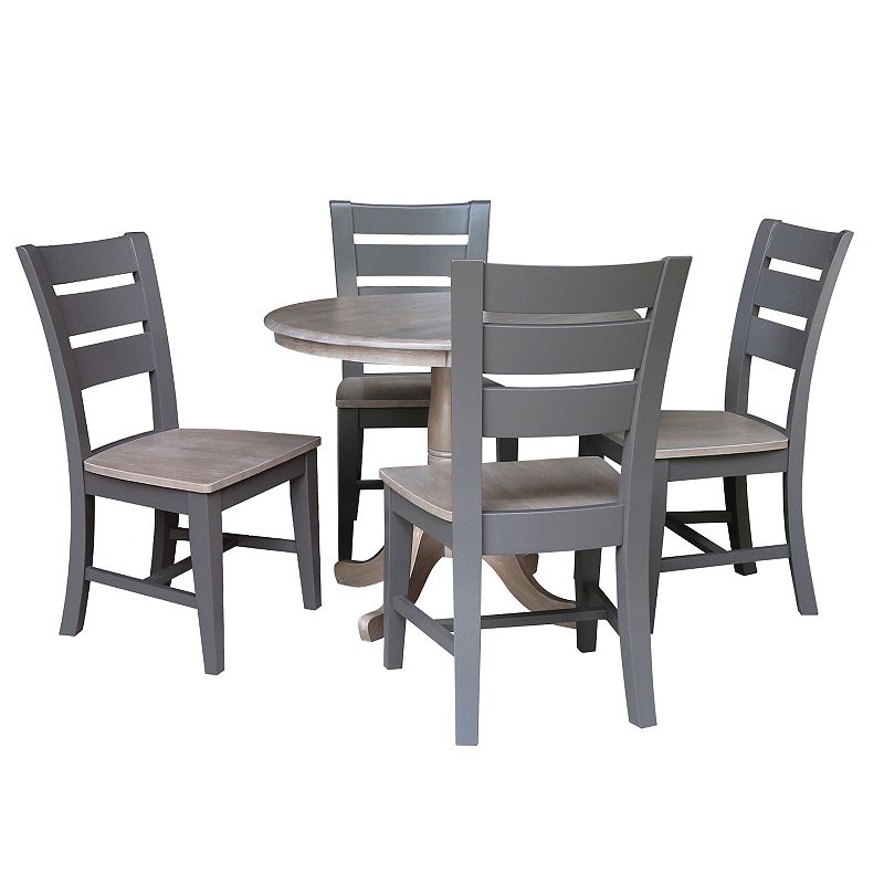 International Concepts Round Pedestal Table and Chairs 5-piece Set