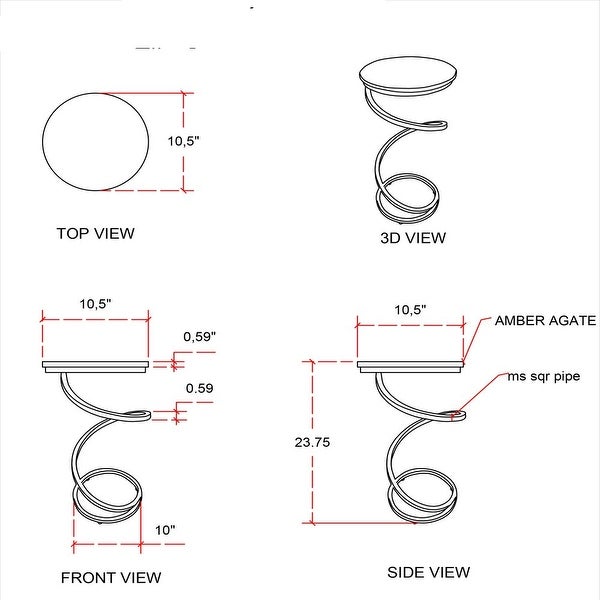 Modern Round Spiral Base Drink Table