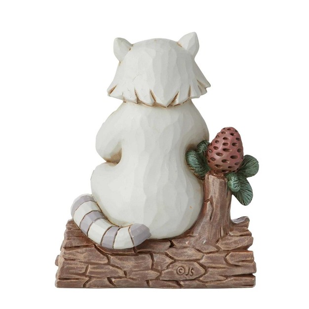 Jim Shore White Raccoon With Pinecone One Figurine 3 75 Inches Heartwood Creek 6011619 Resin Gray