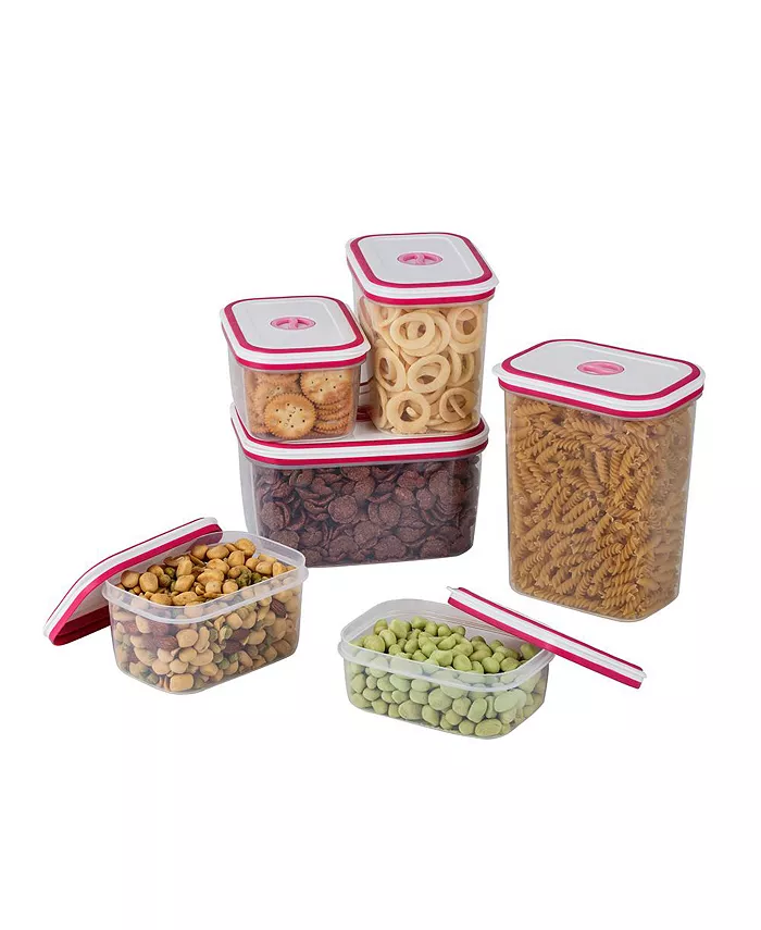 Lille Home Airtight Leakproof Food Storage Container Set of 6 Red