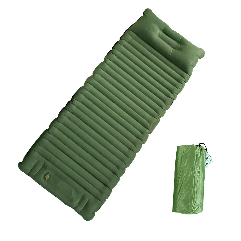 Foldable Nylon TPU Inflatable Air Mattress Sleeping Mat Waterproof Camping Pad for Backpacking Hiking