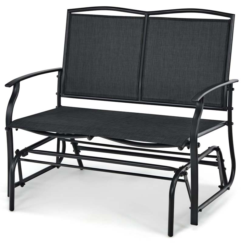 Weatherproof 2-Person Patio Swing Glider Bench Outdoor Rocking Lounge Chair Loveseat Rocker