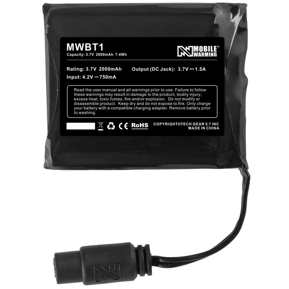 Mobile Warming 3.7V 2Ah Lithium-Ion Thawdaddy Heated Vest Battery ;