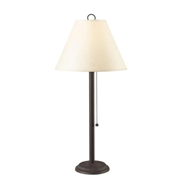 Paper Shade Metal Table Lamp with Pull Chain Switch，Set of 4，White and Black