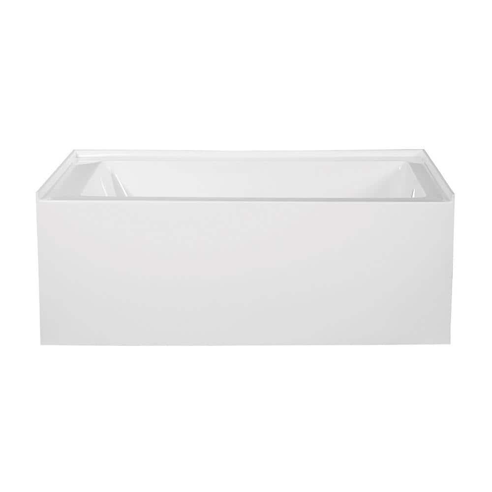 Aqua Eden Bertha 60 in Acrylic RightHand Drain Rectangular Alcove Bathtub in White