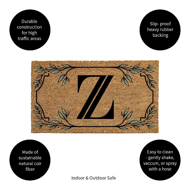 X 16 quot Monogram Coir Mat Letter quot z quot