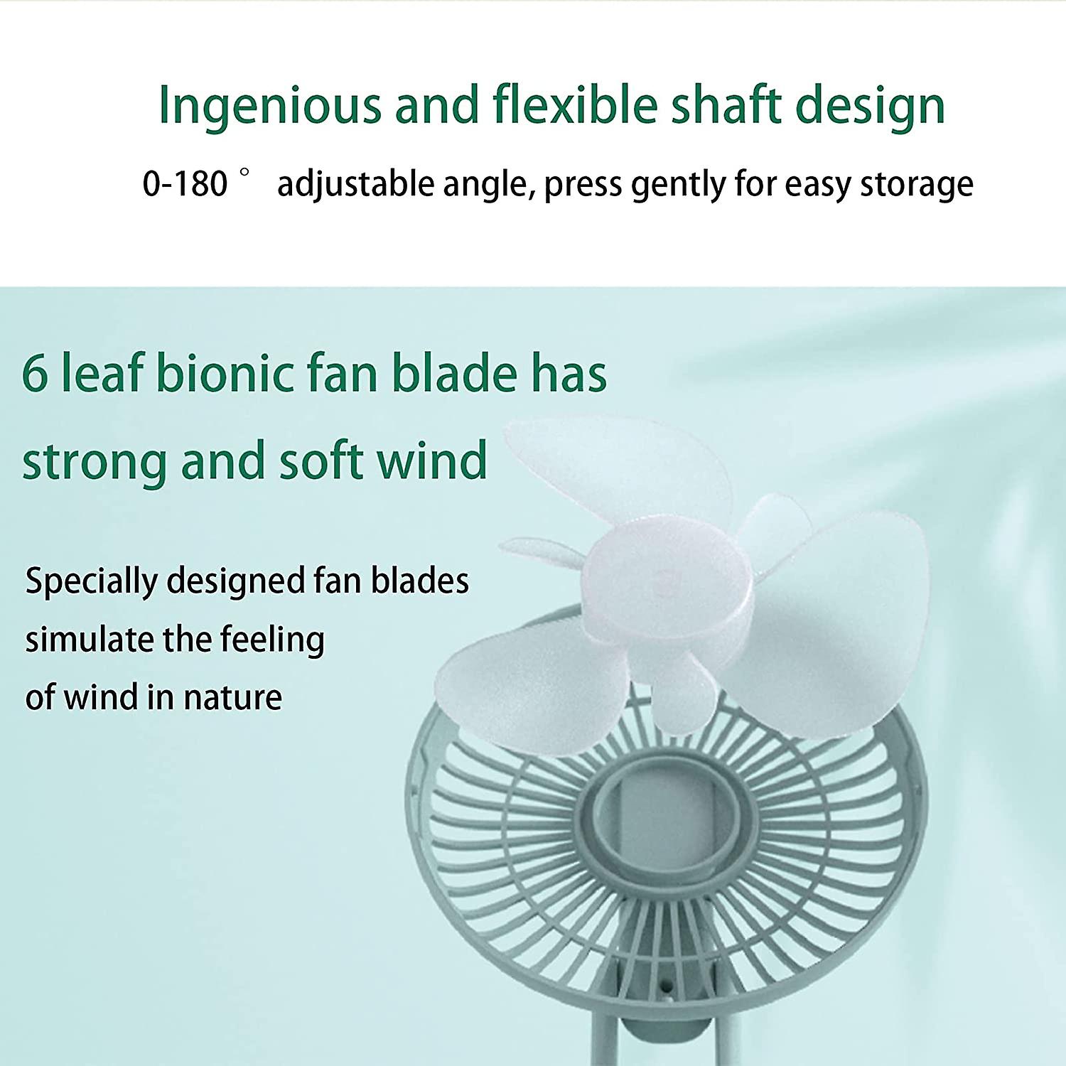 17，78 Cm Desk Fan Table Shaker Fan Air Circulator Home Office 3 Speed Battery Powered Clip Bedroom Personal Cooling Portable Small Dorm Usb Rechargeab