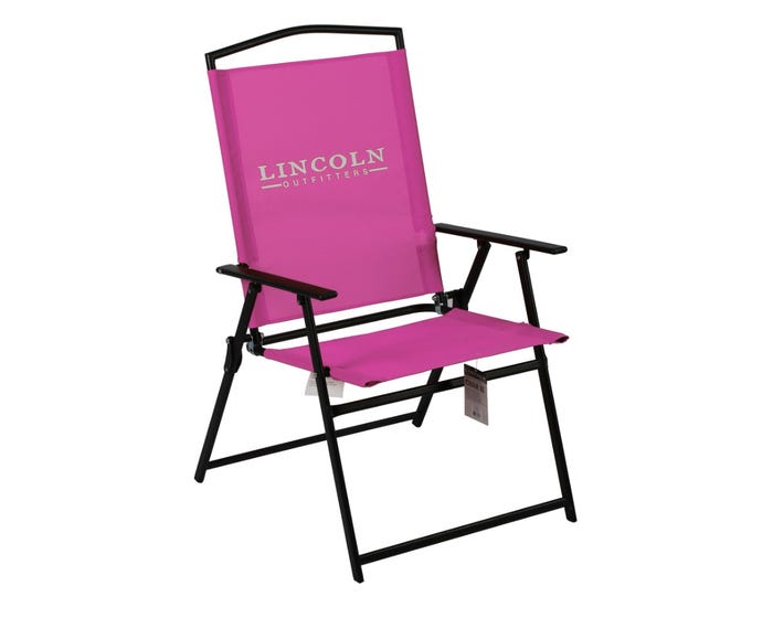 Lincoln Outfitters XL Sling Folding Chair， Pink - 89-272-0204