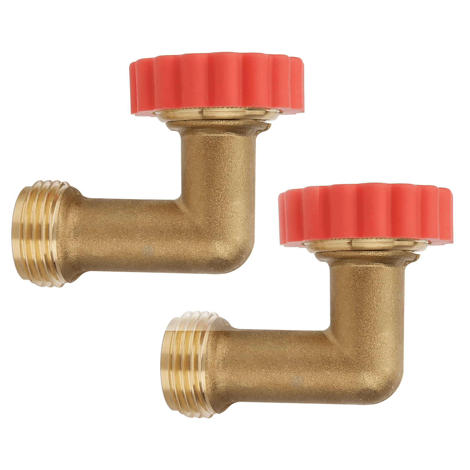 Solimeta Lead-Free Brass 90° Hose Saver， Garden Hose Adapter， Garden Hose Connector， 90 Degree Hose Elbow，Water Hose Saver， 2 Pcs