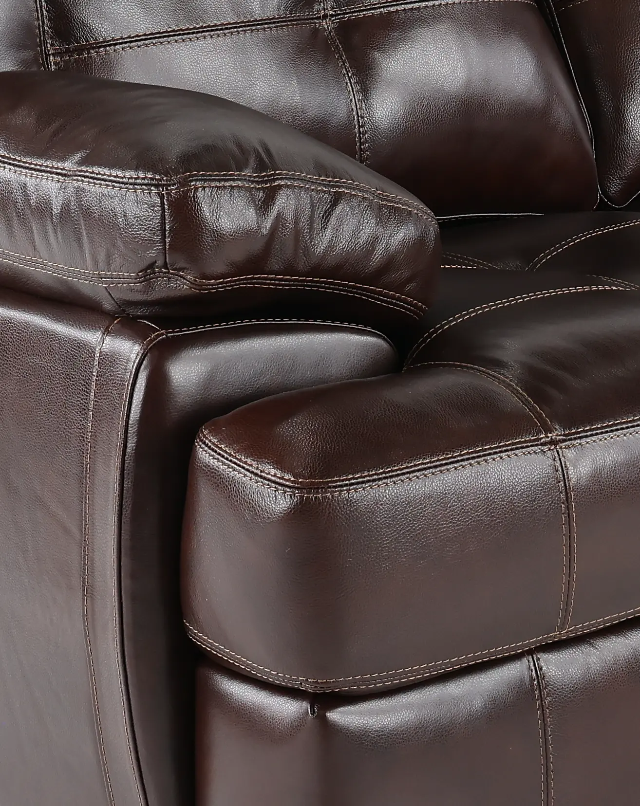 Amarillo Walnut Brown Leather Loveseat