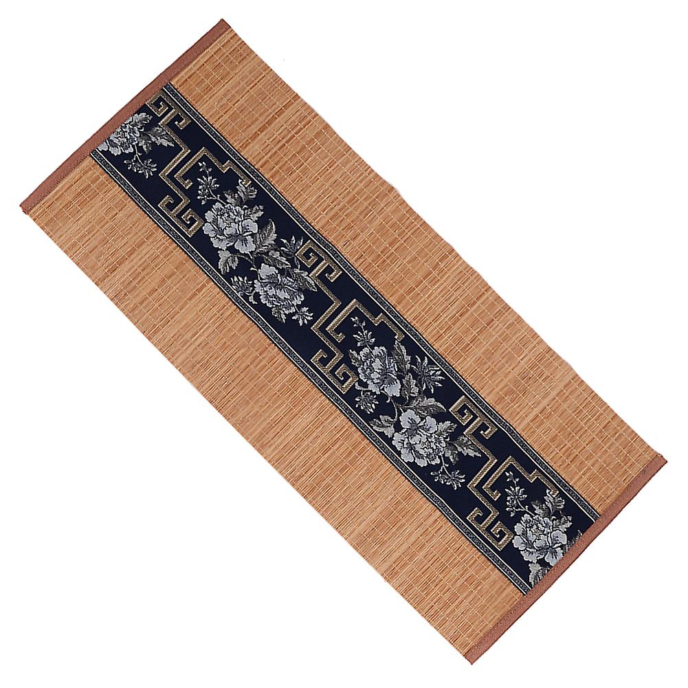 Classical Style Tea Set Bamboo Mat Tea Table Runner Decoration Tea Ceremony Accessories <br>navy Blue 30x60cm