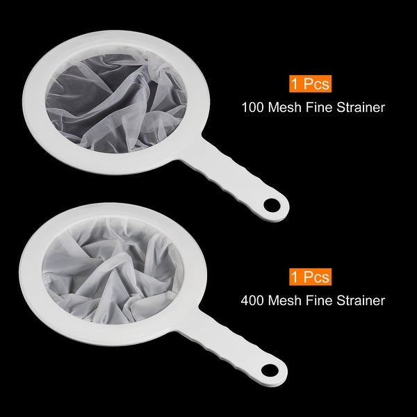 2 in 1 Set Food Filter Strainer Fine Mesh Sieve Filters White (100/400 Mesh)