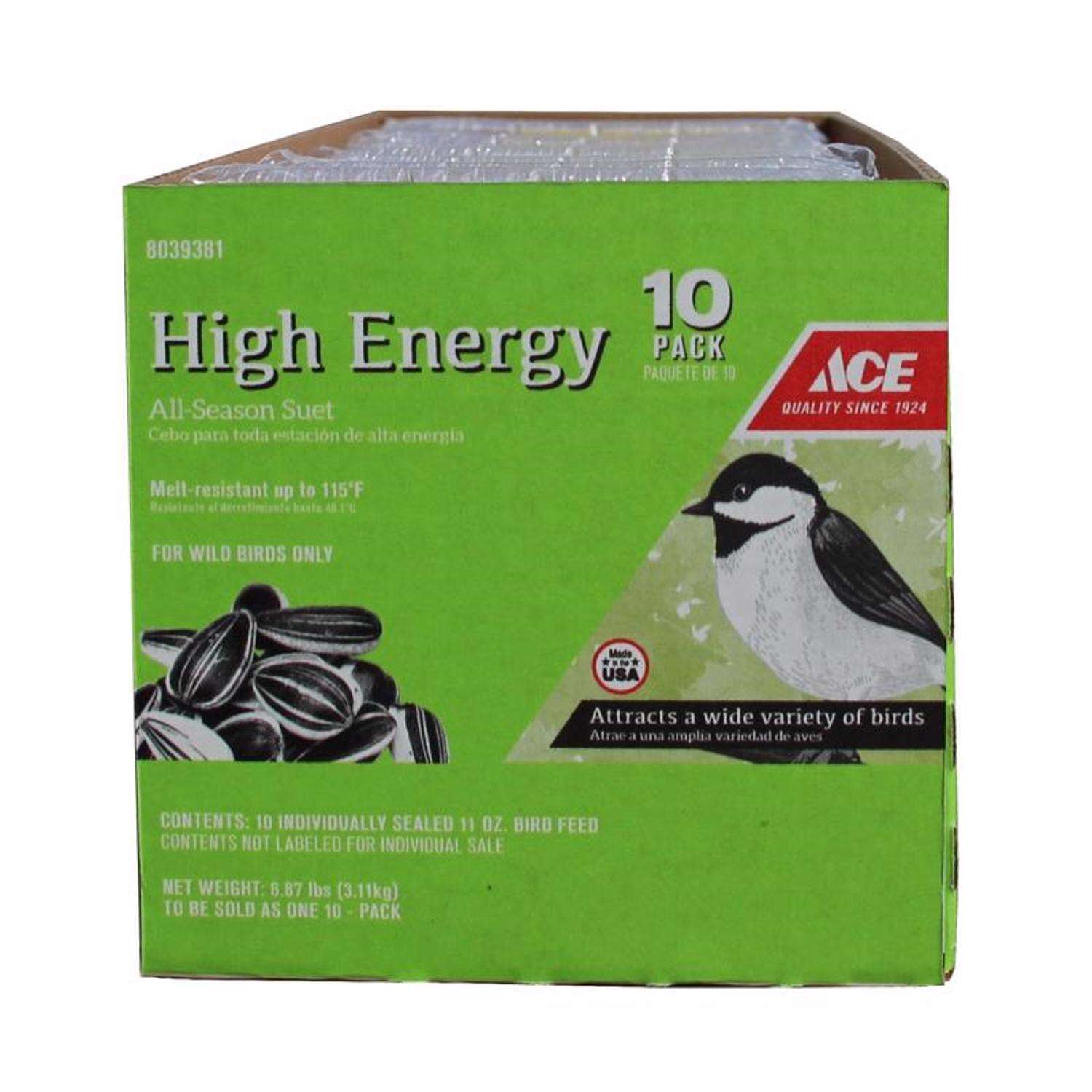 Ace Assorted Species Sunflower Seeds Suet 11 oz (10-PACK)