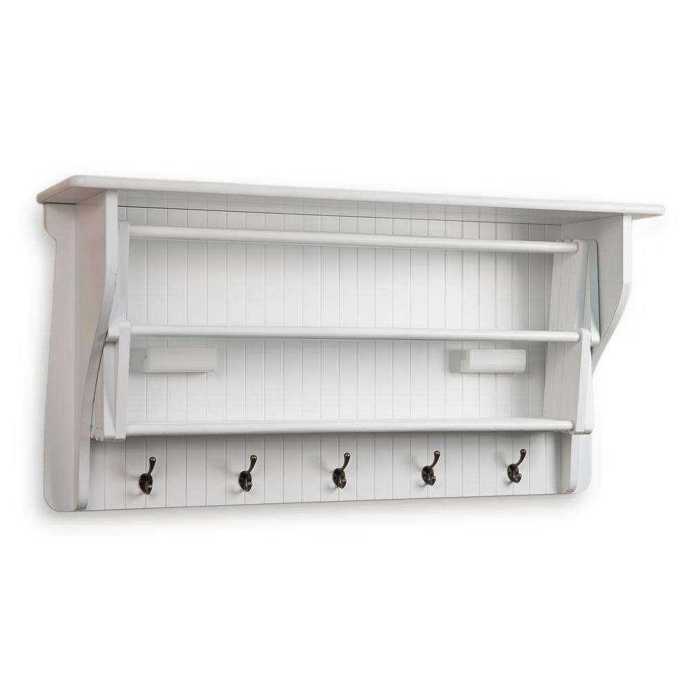 DANYA B 36 in. White Wall Retractable Accordion Drying Rack BQ0734