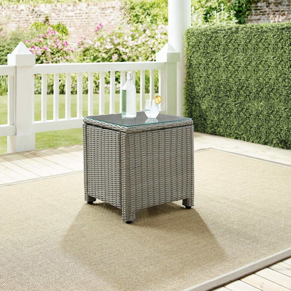 Outdoor Wicker Rectangular Side Table   Modern Furniture