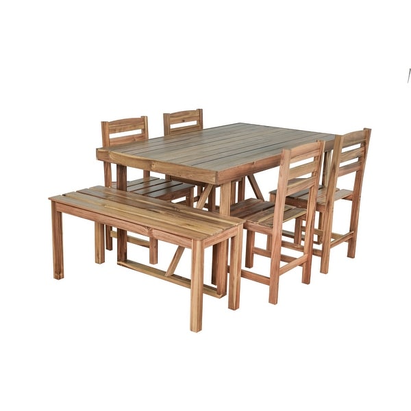 6piece Outdoor Garden Dining Table Set，Suitable For Terraces and Courtyards