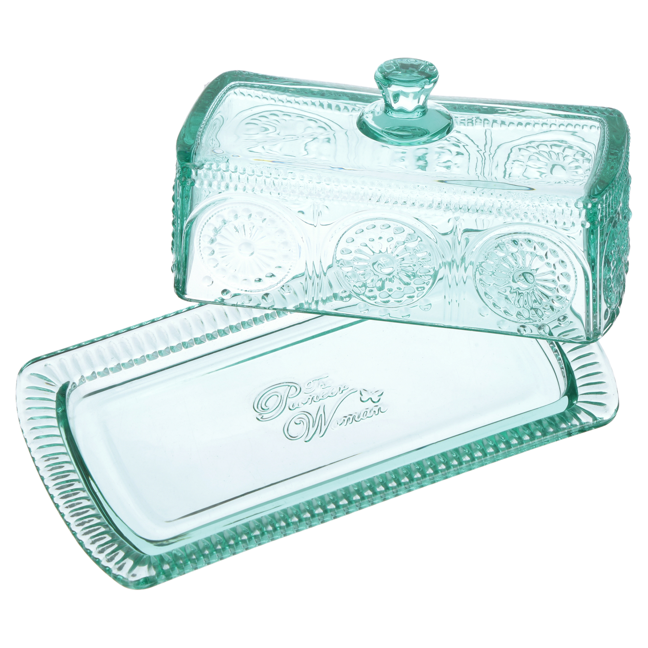 The Pioneer Woman Adeline Glass Butter Dish with Salt And Pepper Shaker Set