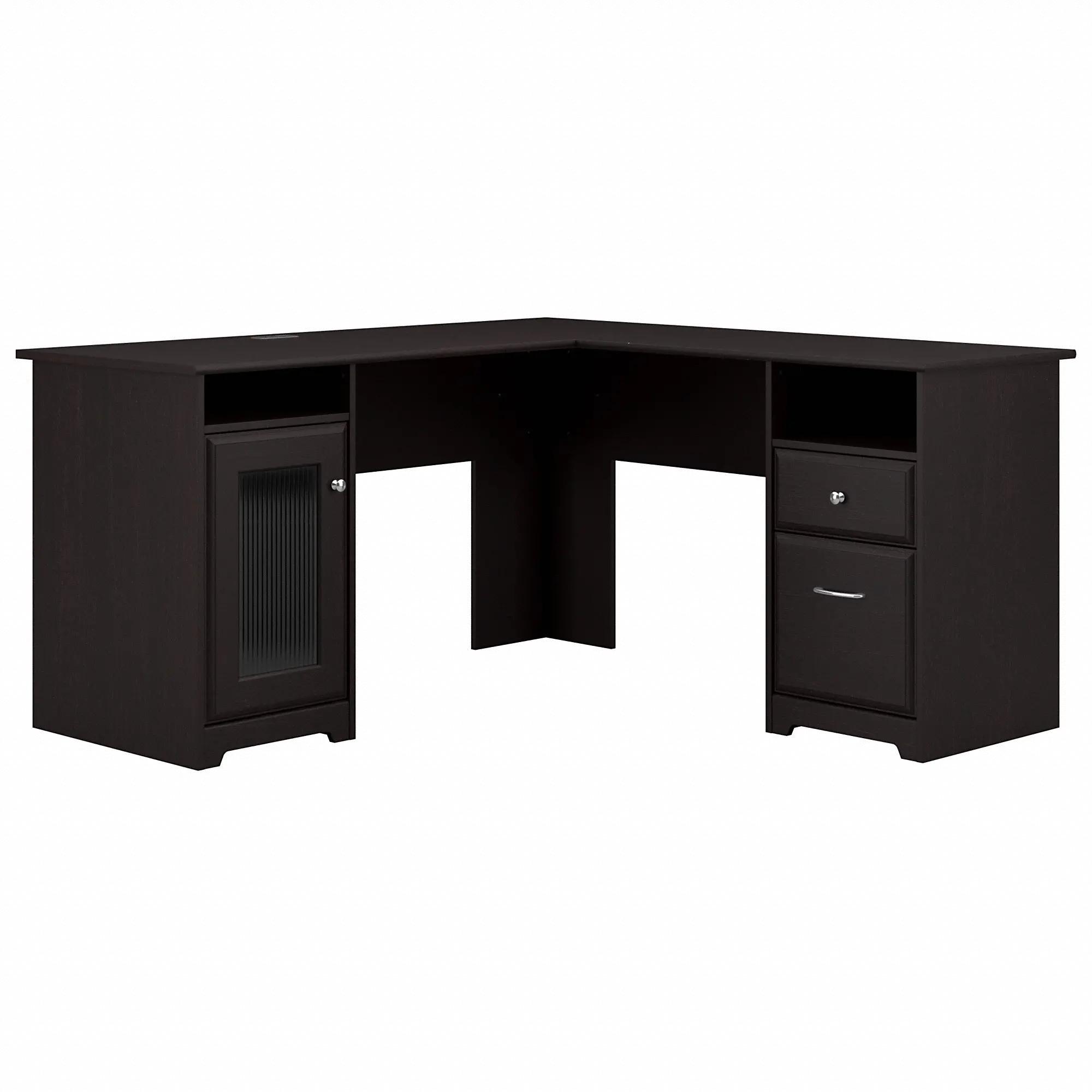 Cabot Espresso Oak L-Desk (60 Inch) - Bush Furniture