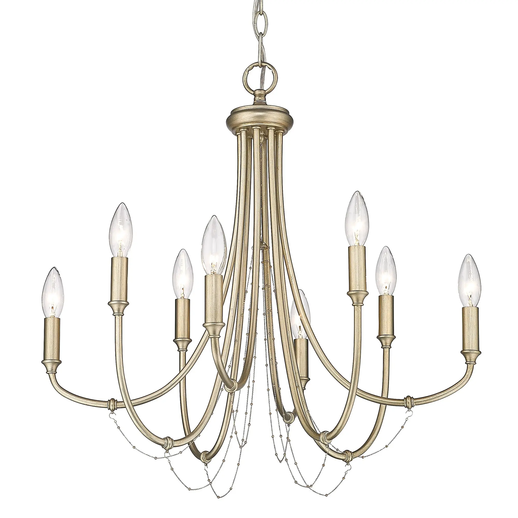 Kamila 8 Light Chandelier - White Gold